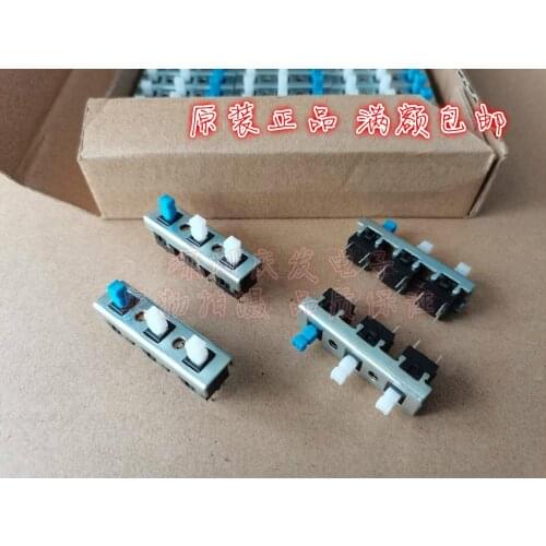 Original new 100% lock switch 3-position 4pin interlock push switch single volume 10mm total length 37mm