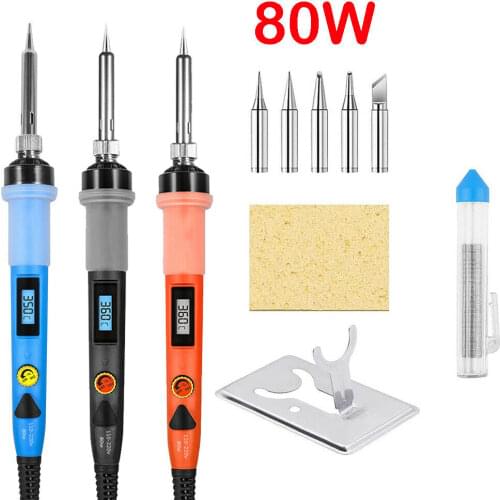 80W 110V/220V Digital Display Soldering Iron Gun Electric Kit Digital Welding Solder Wire Tip Station Soldering iron Set