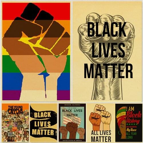 Black Lives Matter Poster Kraft Paper Prints and Posters Wall Art Home Room Decor Vintage Painting Wall Stickers