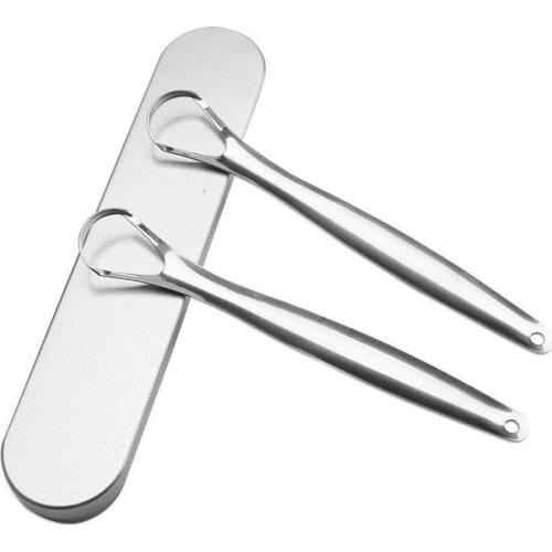 Useful Tongue Scraper Stainless Steel Oral Tongue Cleaner Medical Mouth Brush Reusable Fresh Breath Maker