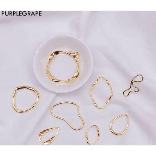 6pcs Color Retaining Alloy Earrings Pendant DIY Jewelry Accessories Material Necklace Irregular Border