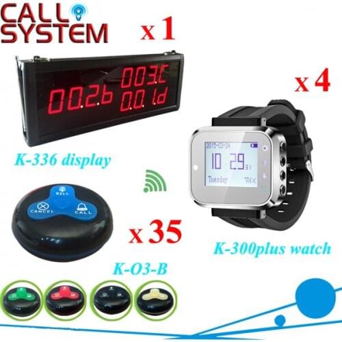 Order System for Restaurant Wireless bell equipment 35 ring caller 4 watch for waiter 1 counter display