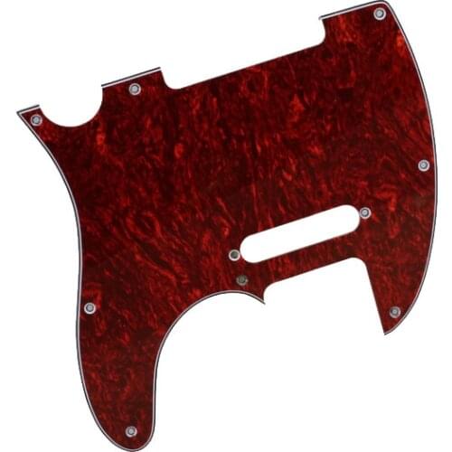 Celluloid and PVC Red Tortoise Shell Pickguard 3 Ply 8 Hole For Telecaster Guitar