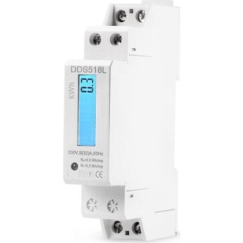 New Single Phase LCD Backlit Wattmeter Power Consumption Watt Energy Meter kWh AC 5-32A 230V 50Hz 110V 60Hz Electric Din Rail Mo