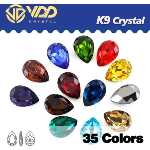 VDD Drop Fancy K9 Glass Rhinestones Strass Crystal Pointback Nails Art Stones Shiny Strass For Clothes Garment Needlework DIY