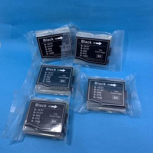 YOTAT 5pcs BK Ink cartridge LC10 LC37 LC51 LC57 LC960 LC970 LC1000 for Brother DCP-130C DCP-135C MFC-235C MFC-240C printer