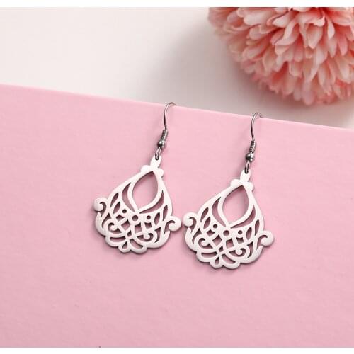 COOLTIME Stainless Steel Filigree Strip Wedding Black Gold Color Earring for Women Drop Jewelry Aretes De Mujer Modernos