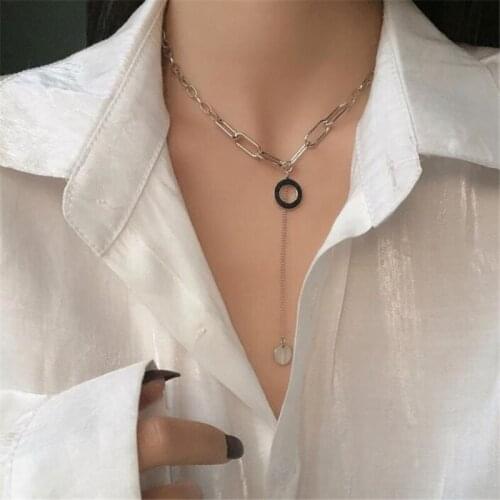 Fashion Silver Color Metal Letter O Pendant Necklace Womens Clavicle Chain Necklace Sexy Lady Party Jewelry