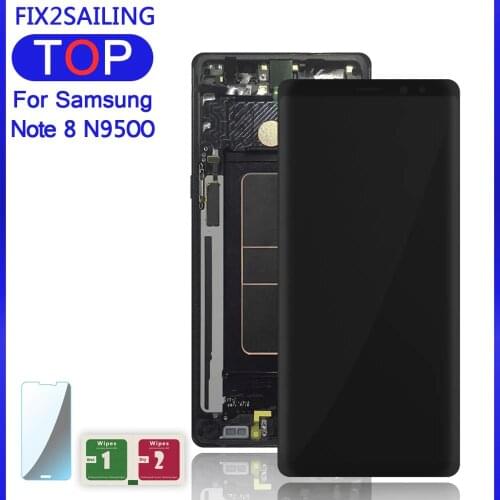 LCD N9500 For Samsung Galaxy Note 8 N9500 N9500F N900D N900DS 6.3" LCD Display 100% Tested Touch Screen Frame Assembly