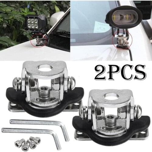 2pcs/set Universal A Pillar Hood LED Work Light Bar Mount Bracket Clamp Holder 304 Stainless Steel Offroad