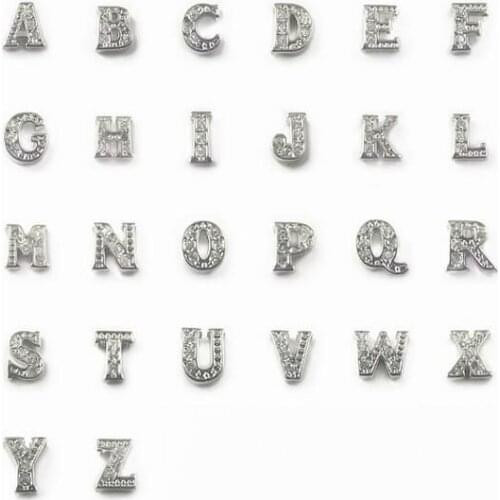 20PCS/lot Alphabet Letter " A - M Can Choose " DIY Alloy Floating Locket Charms Fit For Magnetic Glass Memory Locket