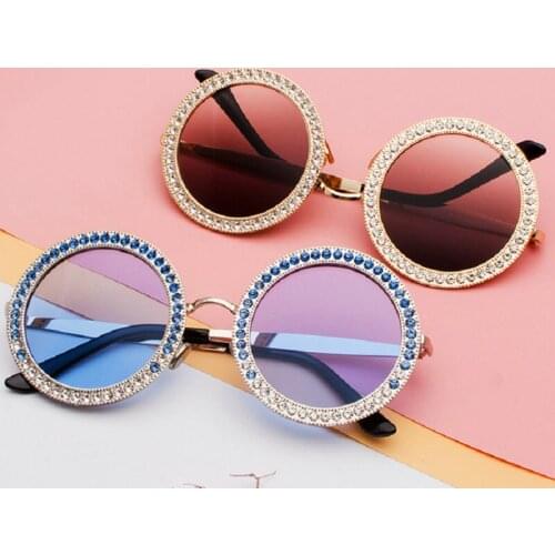 2018 Fashion Brand Metal Round Sunglasses Women Designer High-Quality Frameless Decorative Diamond Sun Glasses Female UV400 FML