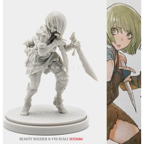 30MM Resin Kits Beauty Soldier goddess self-assembled A-110