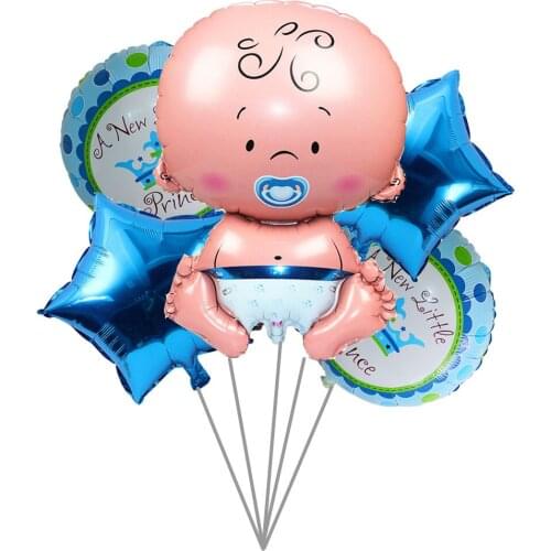 5pcs lot Baby Shower Helium Foil Balloon Baby Boy Girl New Princess Birthday Party Decoration Helium Balloons Globos
