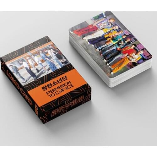 55Pcs Kpop South Korean Groups Bangtan Boys Lomo Card PERMISSION TO DANCE Album Photocard Poster Jung Kook V Jimin Suga RM JIN