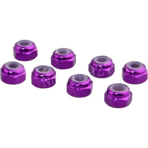 8pcs/lot Aluminum Nylon Nut M3 8PCS Upgrade HSP 02102 Spare parts For 1/10 Scale Models RC Car 102048 122048