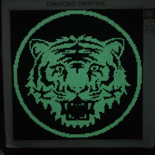 Tiger With Glow In Dark Diy Diamond Painting Rhinestones Diamond Mosaic Cute Animal Home Decor Glow In Dark Stone Animals Tigers