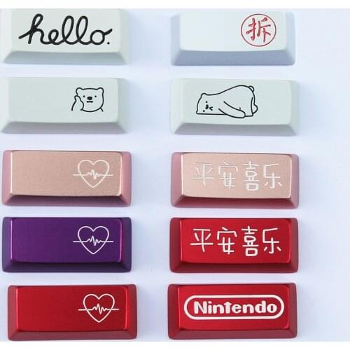 Aluminum Keycaps OEM Profile Metal Keyset Customized for Kailh Gateron Cherry MX Switches of Mechanical Keyboard