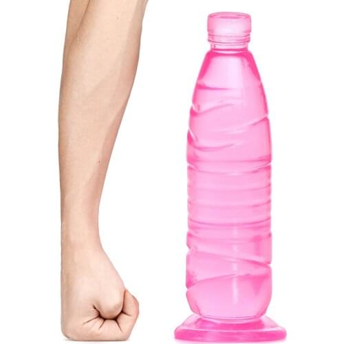 Mineral Water Bottle XXL Dildo Anal Plug with Suction Cup Penis Anal Expansion Vagina Stimulate Big Adult Toys For Women Couples