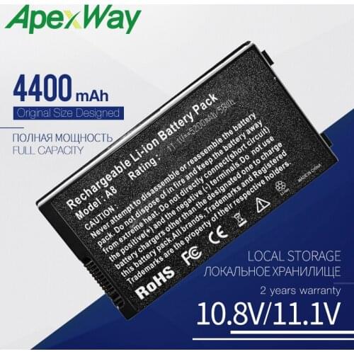 Apexway laptop battery for asus A32-A8 A8Tm A8Z F8 F8Sa F8Se N80Vc N81 N81A N81Vp Pro61G Pro61GX Pro61SF X81Sg X83V X80Z X81L
