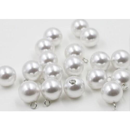 Free shipping 50pcs/lot high quality copper feet pearl button white pearl button shirt cardigan women ball buttons