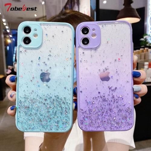 Bling Glitter Camera protective Silver Foil Case for Huawei P40 Pro P30 Lite Coque Gradient Soft Silicone Cover