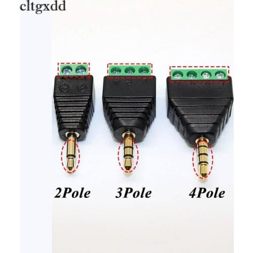 Cltgxdd 3PCS 3.5mm 2/3/4 Pole Stereo Male to AV Screw Video Balun Terminal 3.5mm Jack 2/3/4 Pin Male Block Plug Connector