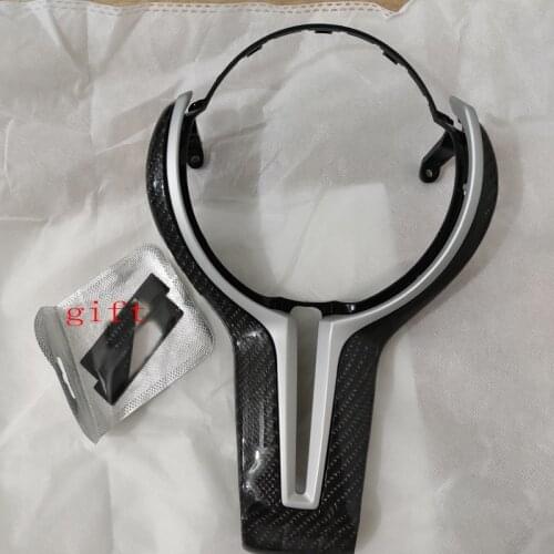 For BMW M2 F87 M3 F80 M4 F82 M6 F06 F12 F13 X5M F85 X6M F86 Carbon Fiber Steering Wheel Trim Cover for decoration car styling