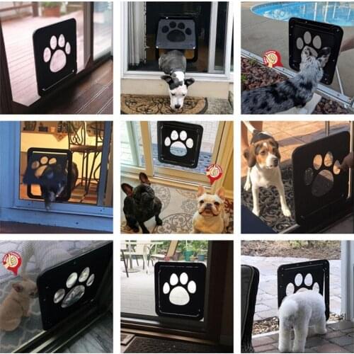 Pet Door Safe Lockable Magnetic Screen Outdoor Dogs Cats Window Door House Enter Freely Door Easy Install Anti-bite