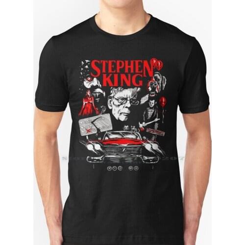 The King T Shirt 100% Pure Cotton King Stephen King Steven King Carrie It Pet Semetary Cujo Dark Half Derry Castle Christine