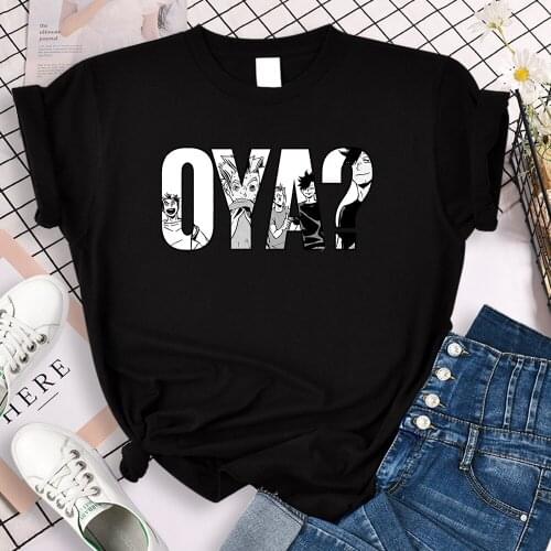 Haikyuu Oya Funny Cartoon Prints Woman T Shirt Hip Hop Trendy Tee Shirt Comfort Brand T-Shirt 2021 Goth Women T-Shirts Summer