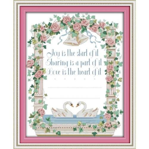 Joy Sunday Never to be parted Counted Cross Stitch Kits 11&14CTDIY Embroidery Kits Needlework Sets for Home Decor Handmade Gift