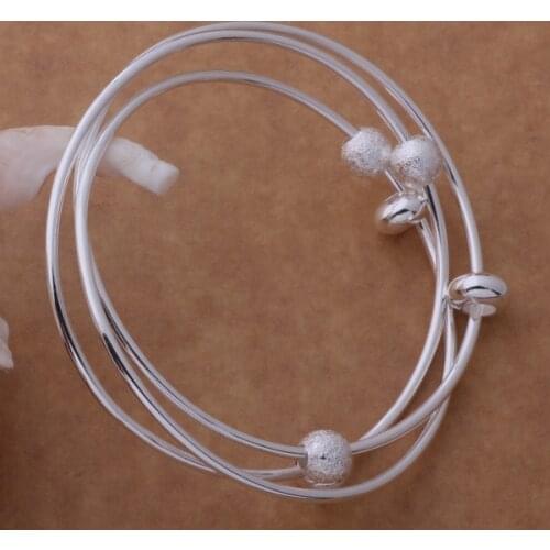 Hot sale Fashion Silver plated silver Bangles Cuff Bracelets Three times the bracelet /bpmakgta dbxaltea AB075