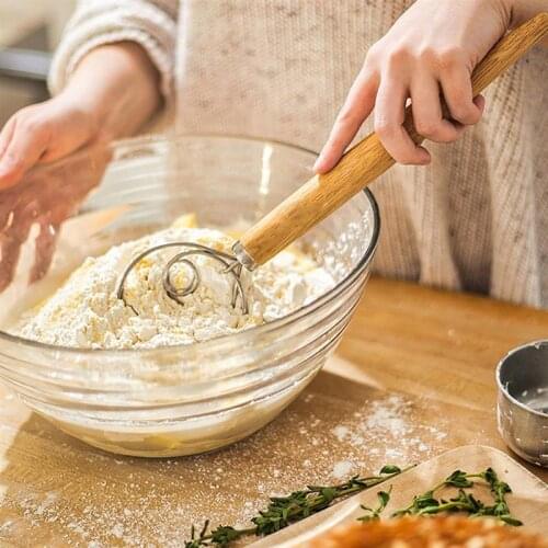 Stainless Steel Cake Bread Pastry Mixer Stick Handle Dough Whisk Blender Dough Baking Pastry Blender Egg Beater Tools
