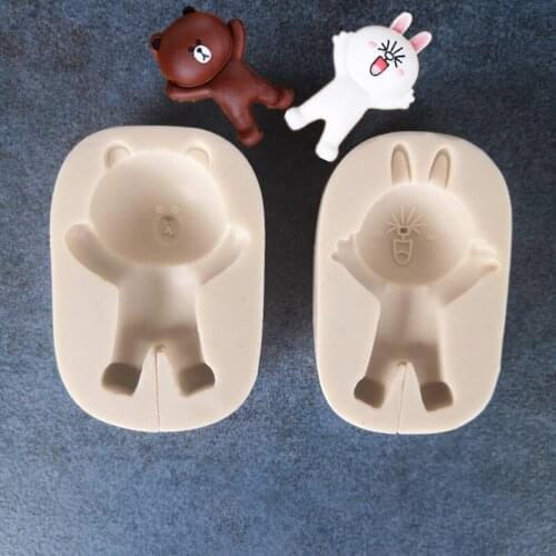 Cartoon Bear Bunny Fondant Cake Silicone Mold Cake Baked Diy Chocolate Mold A1456-A1457