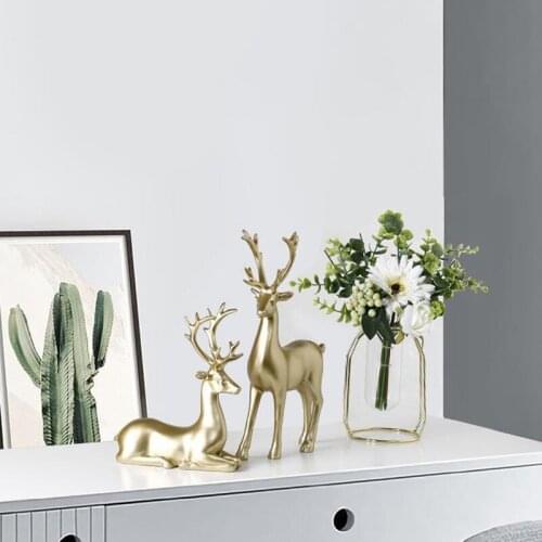 Nordic Creative Resin Marble Deer Modern Home Accessories Simulated Animal Decorative Ornaments