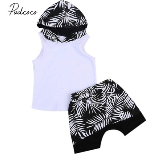 Citgeett Newborn Kid Baby Boy Clothes Hoodie Sleeveless T-Shirt Tops+Shorts Outfit Set 1-6Y