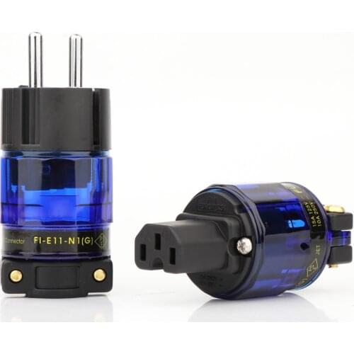 Hi-End Brass Rhodium Plated EU Version Power Plug Hifi Schuko AC Power Plug Connector 15A/125V 16A/ 250V AC Power Plug Jack