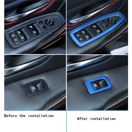 Angelguoguo Car window glass lifter decoration Stainless Steel stickers Fit For 2013-2015 BMW 3 320li 3 Series GT/F20 116i 118i