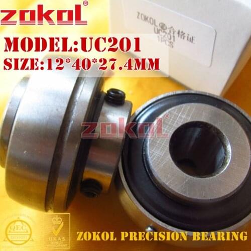 ZOKOL bearing UC201 90501 Pillow Block Ball Bearing 12*40*27.4mm