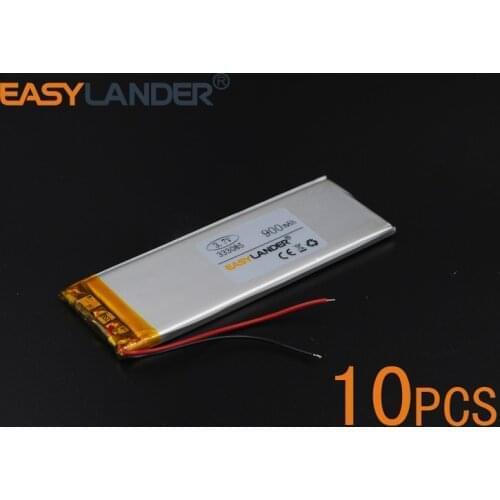 10Pcs/Lot 3.7V 900mAh Polymer Li-ion Battery For Mp3 Mp4 PAD GPS bluetooth Vedio Game toys Tablet PC Power bank mobile 333085