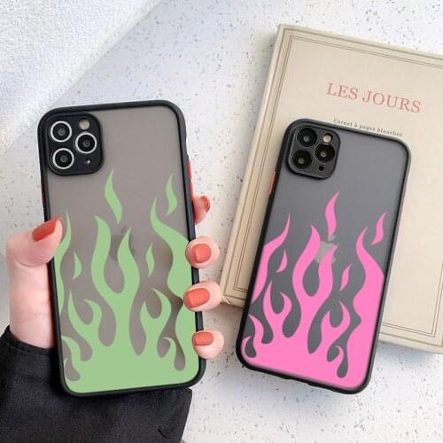 Transparent Shockproof Phone Case For iPhone 11 Pro Max 7 8 Plus 12 Mini XS Max X XR SE 2020 INS Cute Cartoon Fire Back Cover