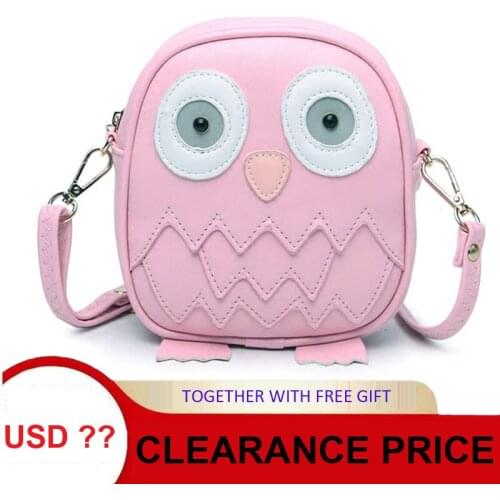 Drop Shipping Cute OWL Bag for Women Small Cross Body Purse Female Long Strap Shoulder Bags for Girls Cartoon Flap