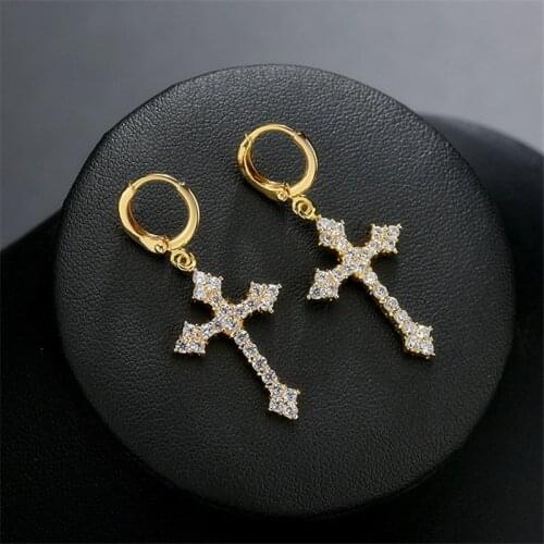 Earrings For Women 2021 Korean Fashion Style Fashion Copper Earrings With Stones Green Golden Set AAA Zircon Crosses Jewelry