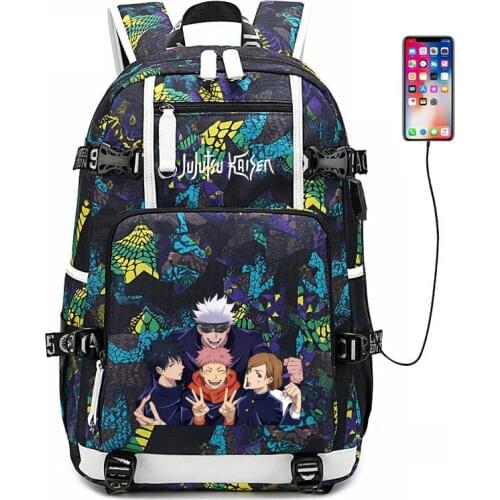 Jujutsu Kaisen Oxford School Backpack Anime Large Bookbag Men Women Travel Back Pack Laptop Shoulder Bags