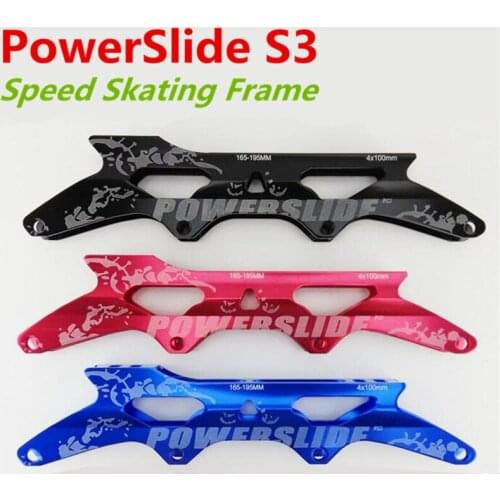 Speed S3 for PowerSlide 4 wheels Inline Speed Skate Frame, 4X90mm 4X100mm 4X110mm, Boot Nail Distance 165mm 180mm 195mm base