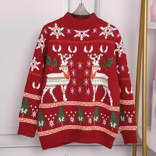 Urifens Pullover Sweater Women 2021 Autumn Winter Christmas O Neck Pullover Knitted Long Sleeve Jumpers Casual Top ZCL0417