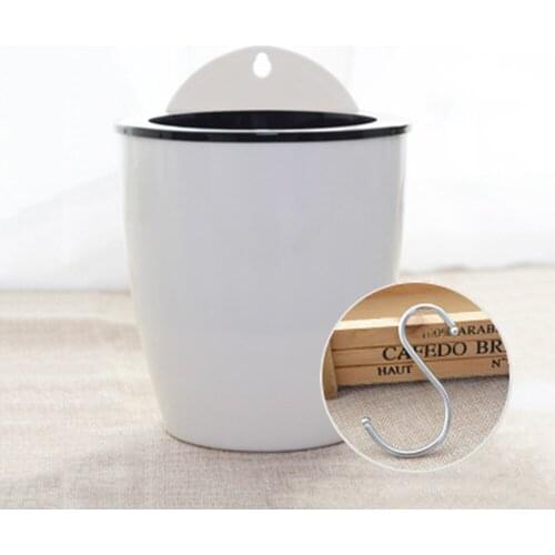 Flower Vase Self Watering Hanging Flower Pot With Water Container For Wall Home Garden Decoration 4 Colors 3 Sizes