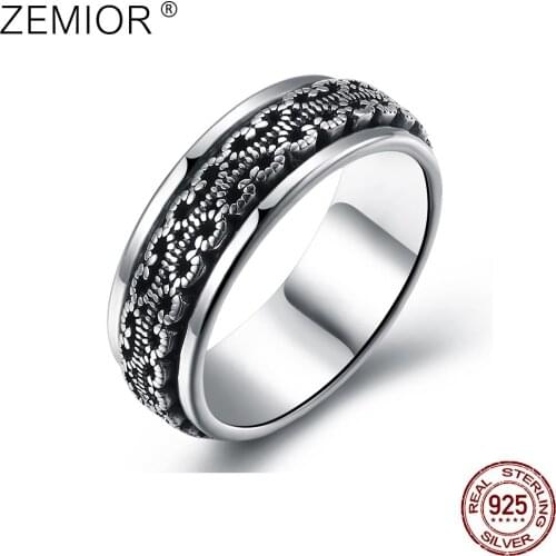 ZEMIOR 925 Sterling Silver Ring For Women Punk Retro Unisex Jewelry Party Send Girlfriend Birthday Gift Hot Sale 2021