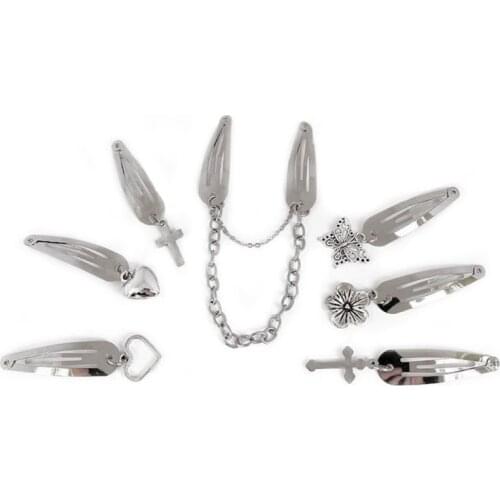Women Metal Snap Hair Clips Vintage Charms Hip Hop Y2K Headdress No Slip Hairpin Retro DIY Headdress Accessories